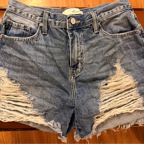 KanCan Pants - KanCan Medium Blue Distressed Denim Shorts
